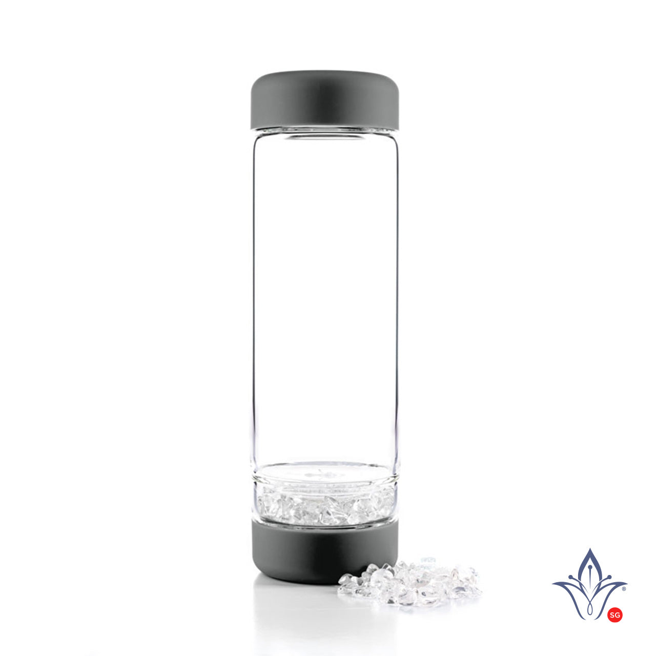 PRE-ORDER inu! Crystal Water Bottle - Lava Grey